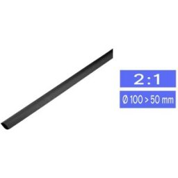 TRU COMPONENTS 1571035 Gaine thermorétractable sans colle noir 100 mm 50 mm Taux de retreint:2:1 Marchandise vendue au mètre