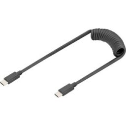 Digitus AK-300431-006-S USB-C® Adaptateur [1x USB-C® - 1x USB-C®] noir câble spiralé 1 m