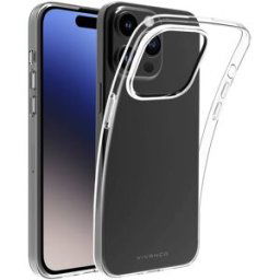 Vivanco SSCVVIPH15PT Coque arrière Apple iPhone 15 Pro transparent chargement par induction, protection contre les éclaboussures, étanche à la poussière,