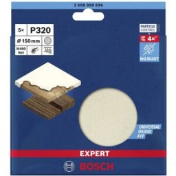 Bosch Accessories EXPERT M480 2608900696 Grille abrasive pour ponceuse excentrique non perforé Grain 320 (Ø) 150 mm 5 pc(s)