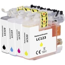 Renkforce Encre remplace Brother LC-123BK, LC-123C, LC-123M, LC-123Y compatible pack bundle noir, cyan, magenta, jaune RF-5679774
