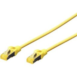 Digitus DK-1644-A-100/Y RJ45 Câble réseau, câble patch CAT 6a S/FTP 10.00 m jaune sans halogène, torsadé par paire, avec cliquet dencastrement, ignifuge 1 pc(s)