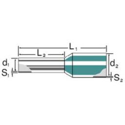 Embout simple dextrémité de câble Weidmüller H2,5/17,5X BL SV 9006670000 2.5 mm² x 8 mm partiellement isolé bleu 100 pc(s)
