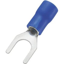 Cosse à fourche TRU COMPONENTS SV2-5S 745325 Ø du trou: 5.3 mm 1.50 mm² 2.50 mm² M5 partiellement isolé bleu 100 pc(s)