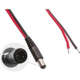 BKL Electronic 075827 Câble de raccordement basse tension DC mâle - extrémité(s) ouverte(s) 5.50 mm 2.50 mm 2.00 m 1 pc(s)