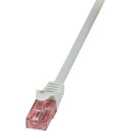 LogiLink CQ2092U RJ45 Câble réseau, câble patch CAT 6 U/UTP 10.00 m gris ignifuge, avec cliquet dencastrement 1 pc(s)