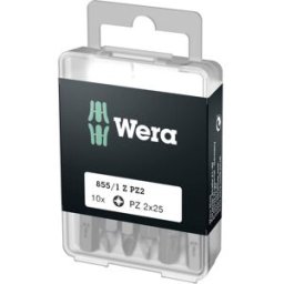 Embout cruciforme PZ 2 Wera 05072404001 Acier à outils extra-rigide Forme (embouts): D 6.3 10 pc(s)