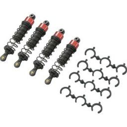 Reely 1:10 Amortisseur à pression dhuile en aluminium rouge (métallisé) avec ressorts noir 80 mm 4 pc(s)