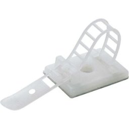 TRU COMPONENTS WCT-85 Embase de fixation autocollant, vissable 541211 Plage de Ø du faisceau 22 mm (max) avec attache naturel 25 pc(s)