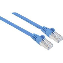 Intellinet 740852 RJ45 Câble réseau, câble patch CAT 6a S/FTP 2.00 m bleu feuille de blindage, blindage par tresse, blindé, sans halogène 1 pc(s)