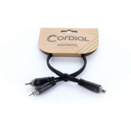 Adaptateur Y Cordial 14888 Jack / Cinch-RCA audio [1x Cinch-RCA femelle - 2x Cinch-RCA mâle] 0.30 m noir gaine en PVC, câble jumelé
