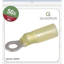 Quadrios 23C527 Cosse à oeillet Section max.=6 mm² Ø du trou=5.3 mm partiellement isolé jaune 50 pc(s)