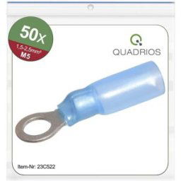 Quadrios 23C522 Cosse à oeillet Section max.=2.5 mm² Ø du trou=5.3 mm partiellement isolé bleu 50 pc(s)