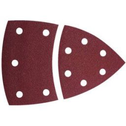 Set de feuilles abrasives pour ponceuse Multi avec bande auto-agrippante, perforé Wolfcraft 3118000 Grain 40, 80, 120 Cote dencoignure 95 mm 15 pc(s)
