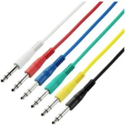 Câble de raccordement Adam Hall K3BVV0015SET Jack audio [6x Jack mâle 6,3 mm (stéréo) - 6x Jack mâle 6,3 mm (stéréo)] 0.15 m blanc, rouge, bleu, vert, jaune,