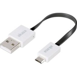 Akasa Câble USB USB 2.0 USB-A mâle, USB-Micro-B mâle 0.15 m noir très flexible, contacts dorés, certifié UL AK-CBUB16-15BK