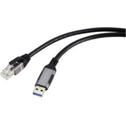 Renkforce USB, réseau informatique Câble adaptateur [1x USB 3.0 mâle type A - 1x RJ45 mâle] 1.80 m connecteur aluminium