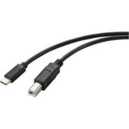 Renkforce Câble USB USB 2.0 USB-C® mâle, USB-B mâle 2.00 m noir blindage total RF-5720420
