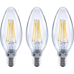 Sygonix SY-4945174 LED CEE E (A - G) E14 forme de flamme 4 W = 40 W blanc chaud (Ø x H) 35 mm x 100 mm 3 pc(s)