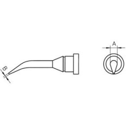 Weller LT-1SLX Panne de fer à souder forme ronde, coudée Taille de la panne 0.4 mm Longueur de la panne 22 mm Contenu 1 pc(s)