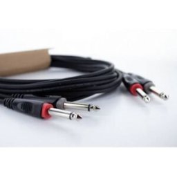 Câble de raccordement Cordial 14846 Jack audio [2x Jack mâle 6,3 mm (mono) - 2x Jack mâle 6,3 mm (mono)] 6 m noir gaine en PVC, câble jumelé
