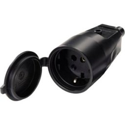 Martin Kaiser 552/sw Fiche électrique femelle avec terre PVC 250 V noir IP44