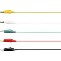 VOLTCRAFT KS-630/0.1 Set de cordons de mesure pinces crocodile pinces crocodile 0.63 m noir, rouge, jaune, vert, blanc 1 set