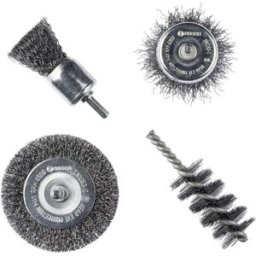 Bosch Accessories 4pcs Jeu de brosses métalliques, 4 pièces Set de brosses métalliques 2609256553 1 set
