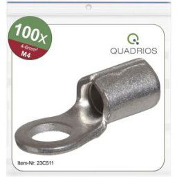 Quadrios 23C511 Cosse à oeillet Section max.=6 mm² Ø du trou=4.3 mm non isolé 100 pc(s)