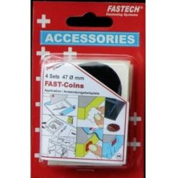 FASTECH® 684-330 Pastilles rondes auto-agrippantes hotmelt à coller partie velours et partie agrippante (Ø) 47 mm noir 4 paire(s)