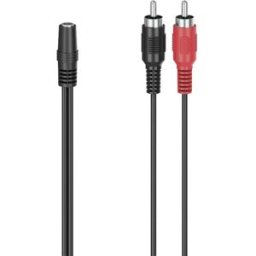 Hama 00205186 Cinch-RCA / Jack audio Adaptateur [1x Jack femelle 3.5 mm - 2x Cinch-RCA mâle] noir
