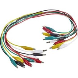VOLTCRAFT KS-540/0.5 Set de cordons de mesure pinces crocodile pinces crocodile 0.54 m noir, rouge, jaune, vert, blanc 1 set