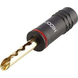 Fiche haut-parleur mâle, droit Hicon HI-BM13-RED Nombre de pôles: 1 noir, rouge 1 pc(s)