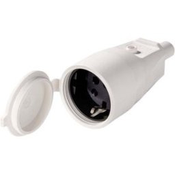 Martin Kaiser 552/kws Fiche électrique femelle avec terre PVC 250 V blanc calcaire IP44