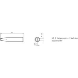 Weller XT-B Panne de fer à souder forme de burin Taille de la panne 2.4 mm Contenu 1 pc(s)
