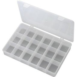 Mallette de rangement séparations fixes TRU COMPONENTS PP18-01 1566284 (L x l x H) 278 x 192 x 43 mm Nombre de compartiments: 18 1 pc(s)