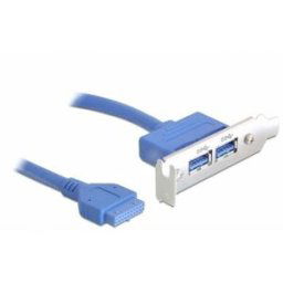 Delock USB 3.0 19-pin - 2 x USB 3.0-A Equerre de slot 1 pc(s)