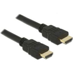 Câble de raccordement Delock HDMI Fiche mâle HDMI-A 1.5 m noir 84753 contacts dorés, 4K UHD, blindage double, torsadé Câble HDMI