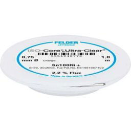 Felder ISO-Core Ultra-Clear Sn100Ni+ Étain à souder sans plomb bobine Sn99,25Cu0,7Ni0,05 0.75 mm