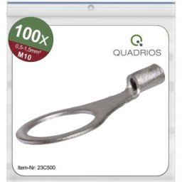 Quadrios 23C500 Cosse à oeillet Section max.=1.5 mm² Ø du trou=10.5 mm non isolé 100 pc(s)