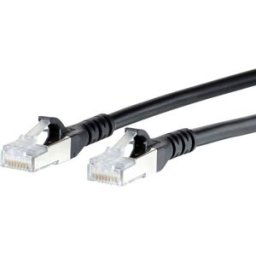 Metz Connect 1308452000-E RJ45 Câble réseau, câble patch CAT 6a S/FTP 2.00 m noir avec cliquet dencastrement 1 pc(s)