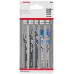 Bosch Accessories 2608667857 SET de lames de scie sauteuse Wood and Metal Basic, 5 pièces, tige à came simple 5 pc(s)