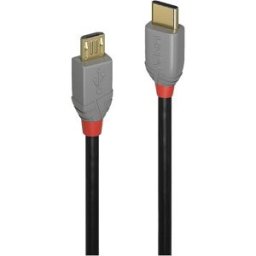 LINDY Câble USB USB 2.0 USB-C® mâle, USB-Micro-B mâle 0.50 m noir, gris 36890