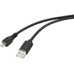 Renkforce Câble USB USB 2.0 USB-A mâle, USB-Micro-B mâle 2.00 m noir avec surface antimicrobienne RF-4716836