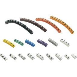 Clip de marquage Impression 0 - 9, A, E, L, N, R, S, T, -, + TRU COMPONENTS ECMKP-1 1566423 Plage de Ø extérieur 1 à 3 mm 1 set