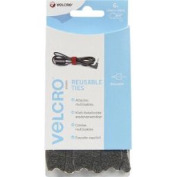 VELCRO® VEL-EC60388 Collier de serrage auto-agrippant pour grouper partie velours et partie agrippante (L x l) 200 mm x 12 mm noir 6 pc(s)