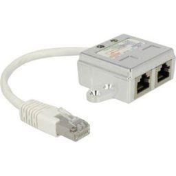Delock RJ45 réseau informatique Adaptateur CAT 5 [1x RJ45 mâle - 2x RJ45 femelle] 15.00 cm blanc