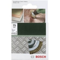 Brosse boisseau pour perceuses - fils ondulés, laitonnés, 75 mm Bosch 2609256519