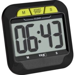 TFA Dostmann Digitaler Timer und Stoppuhr mit großen Ziffern Minuteur noir numérique