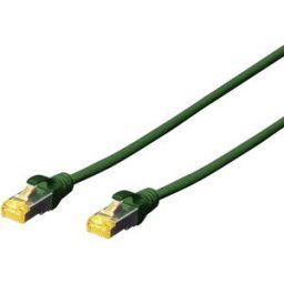 Digitus DK-1644-A-050/G RJ45 Câble réseau, câble patch CAT 6a S/FTP 5.00 m vert sans halogène, torsadé par paire, avec cliquet dencastrement, ignifuge 1 pc(s)